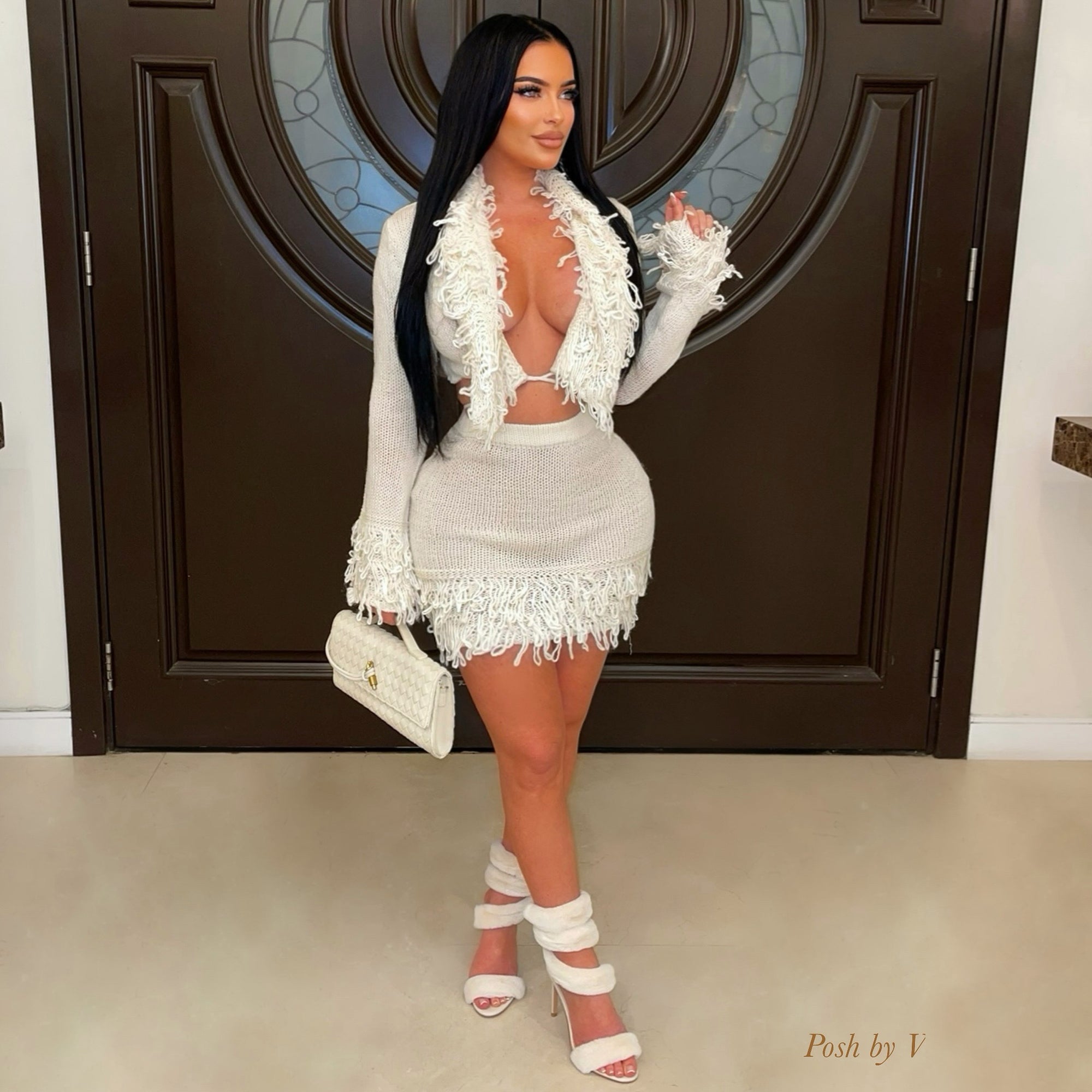 Cavi knit skirt set (Ivory)