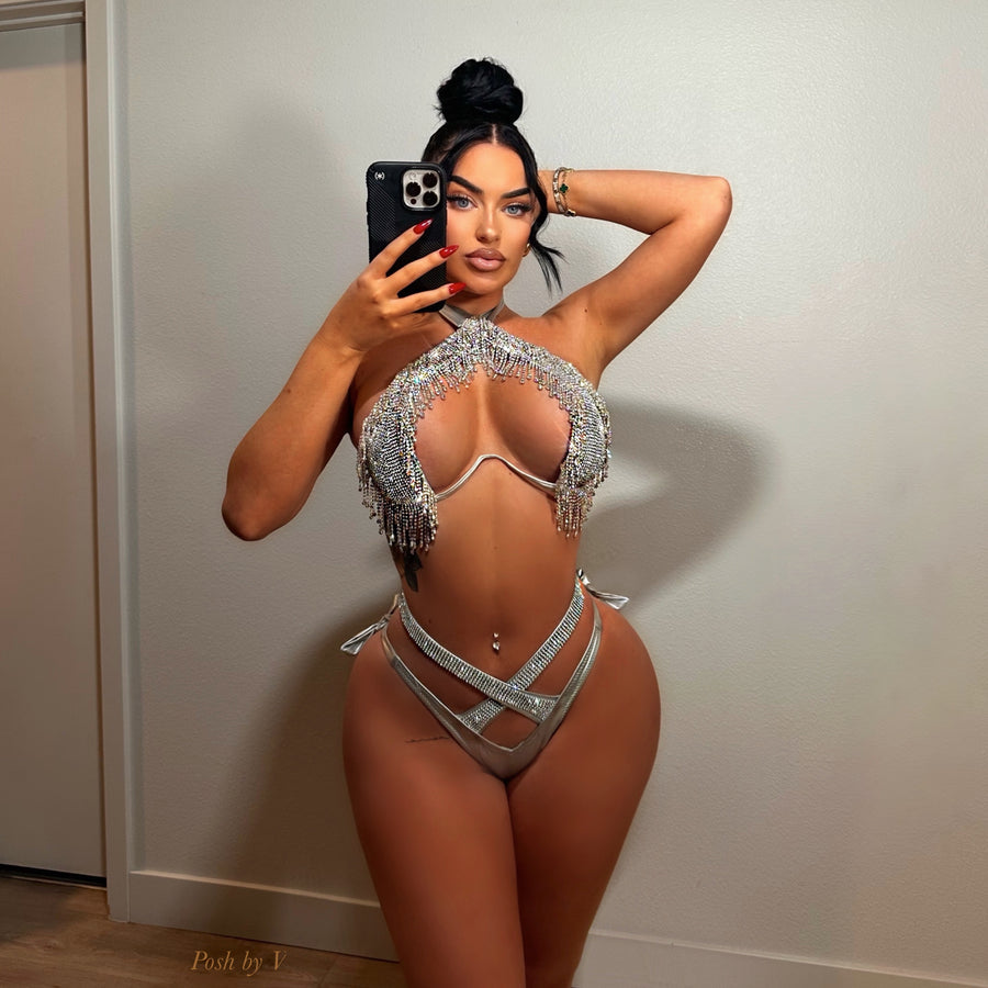 V monokini (Black/gold)