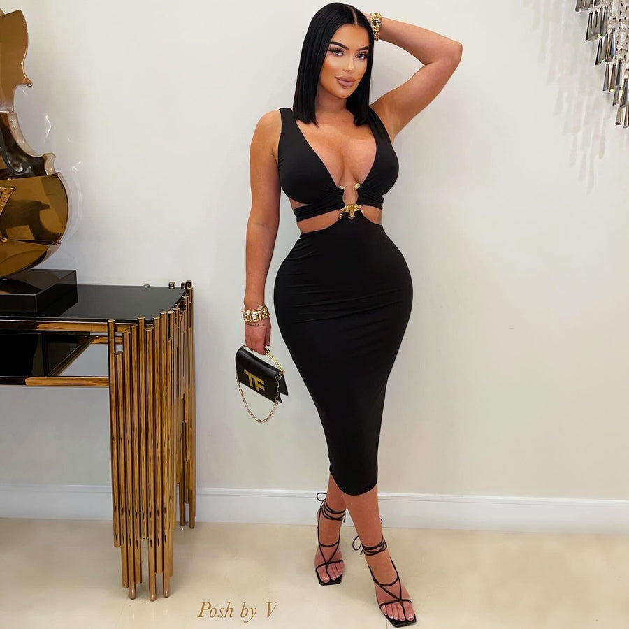 Cadeni dress (Black/gold)