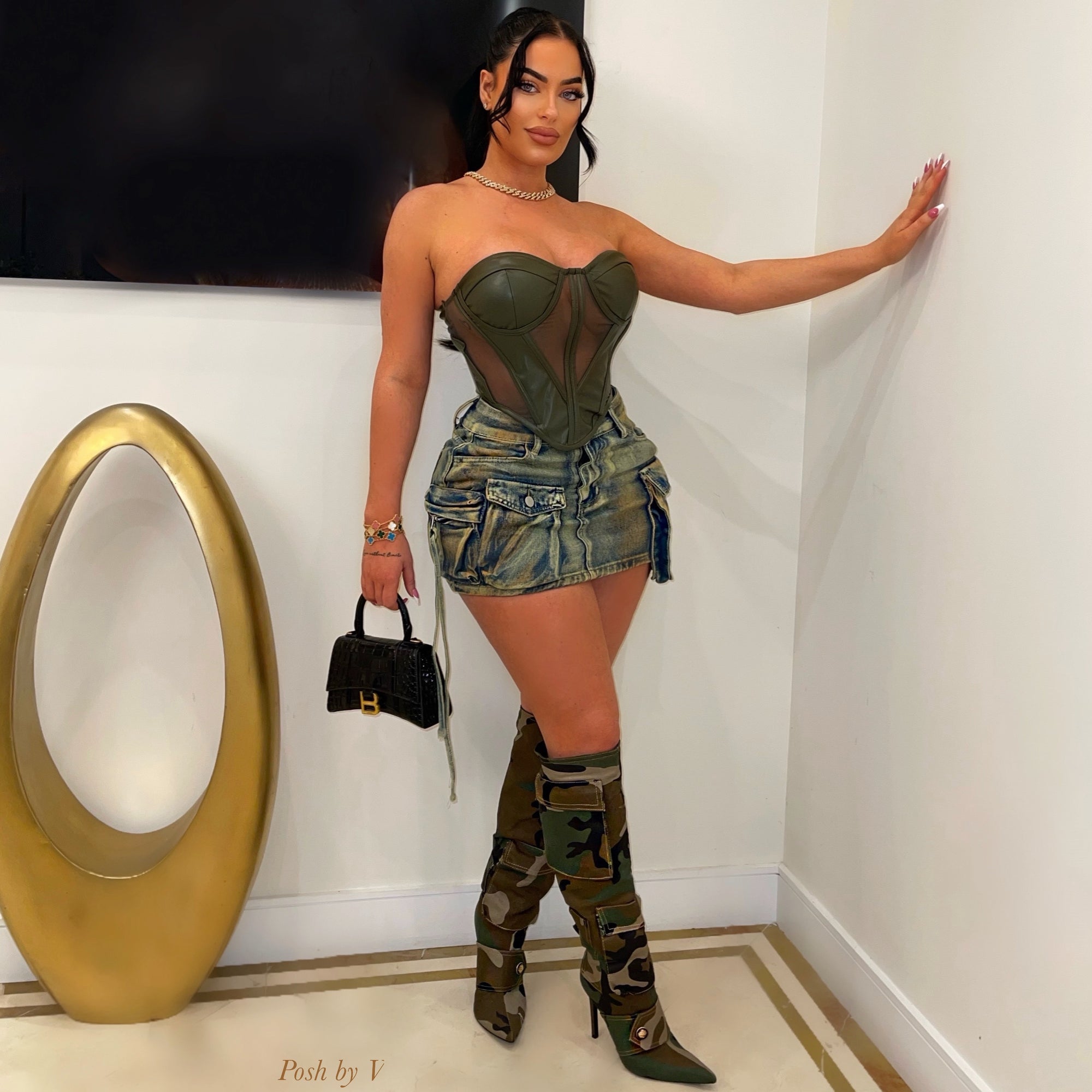 Riama camo boots (Green/brown)