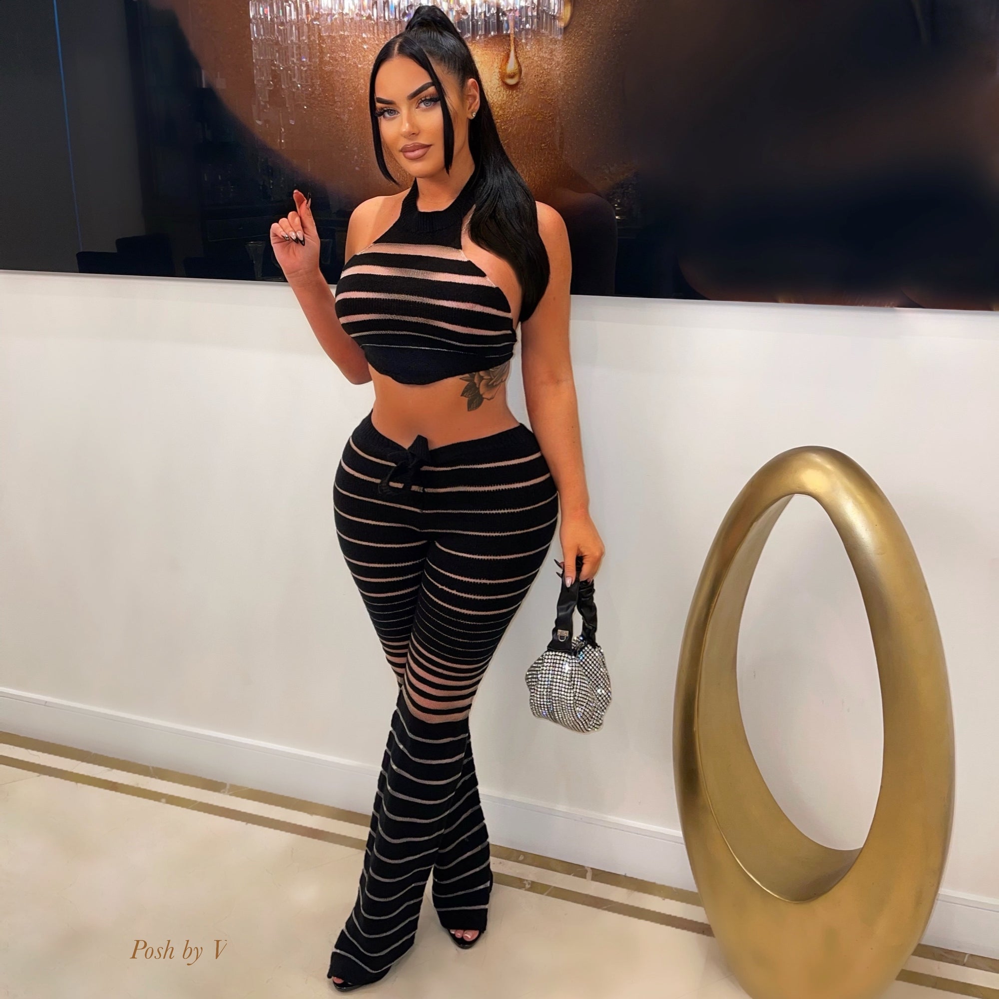 Kaoba knit pants set (Black)