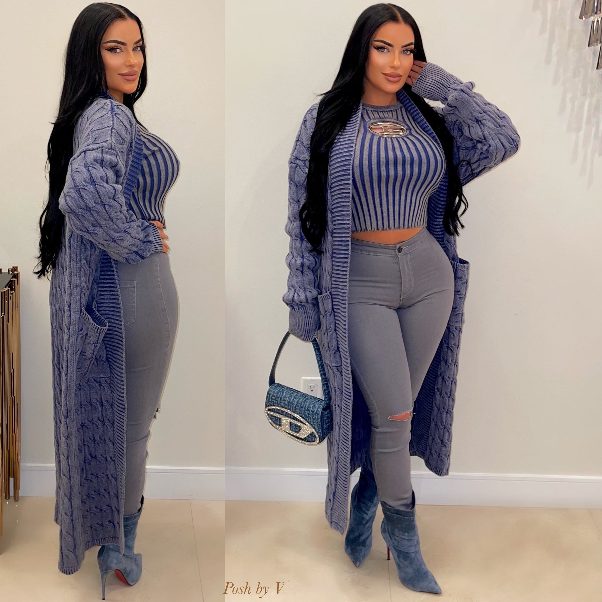 Sade slit Jeans (Grey)