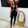 Elix rib jumpsuit (Black/gold)