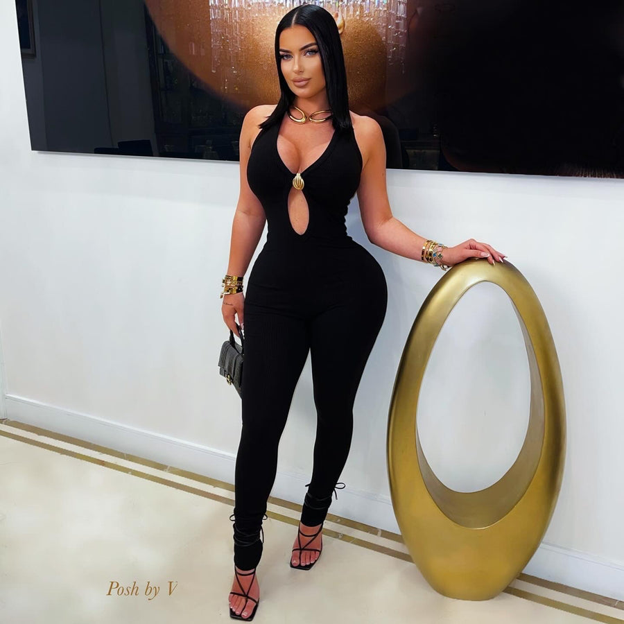 Dara rib jumpsuit (Brown)