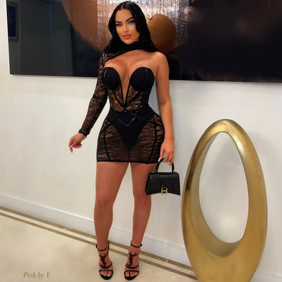 Vique lace dress (Black)