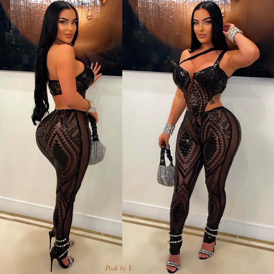 Julene glam jumpsuit (Black)
