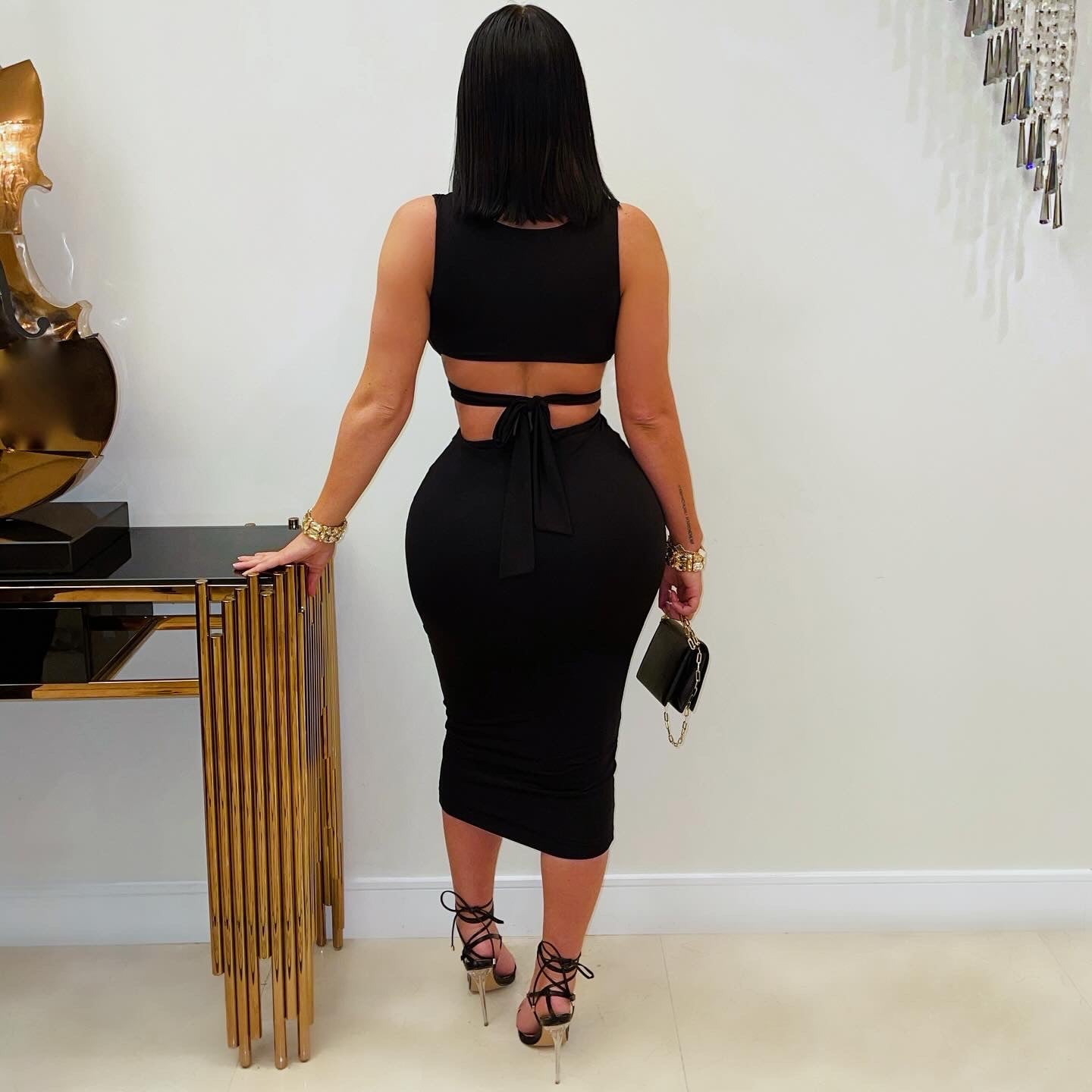 Cadeni dress (Black/gold)