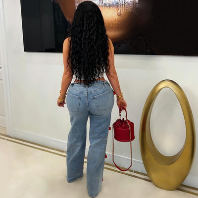 Cherry jeans (Blue/red)