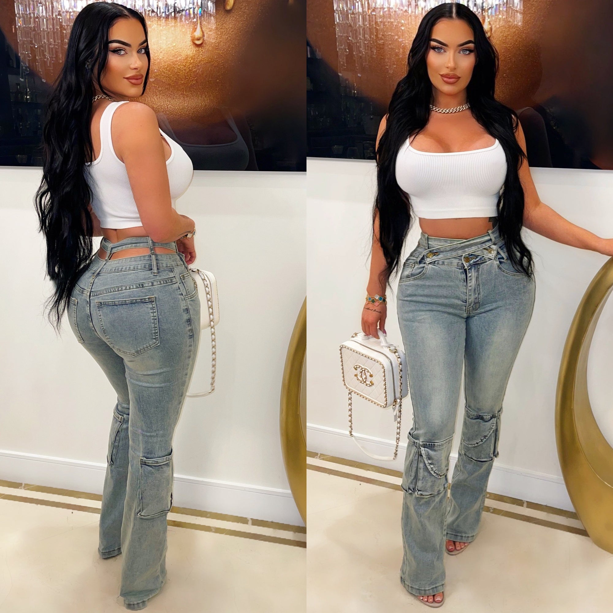 Estelle double waist jeans (Blue)