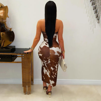 Febia corset skirt set (Brown/ivory)