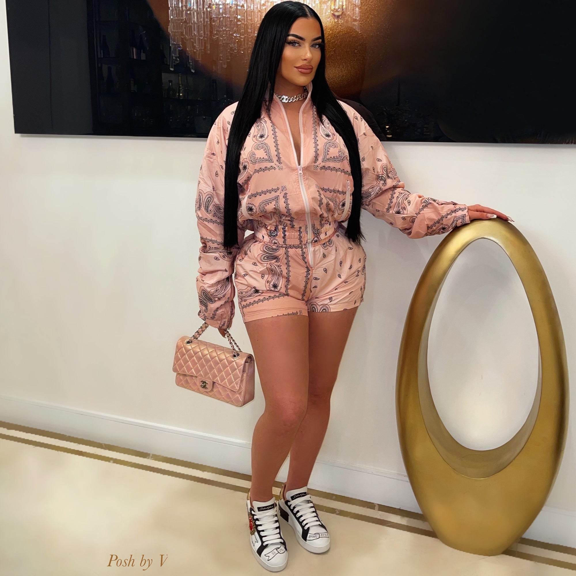 Sade jacket shorts set (Pink)