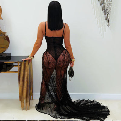 Zique lace glam dress (Black)