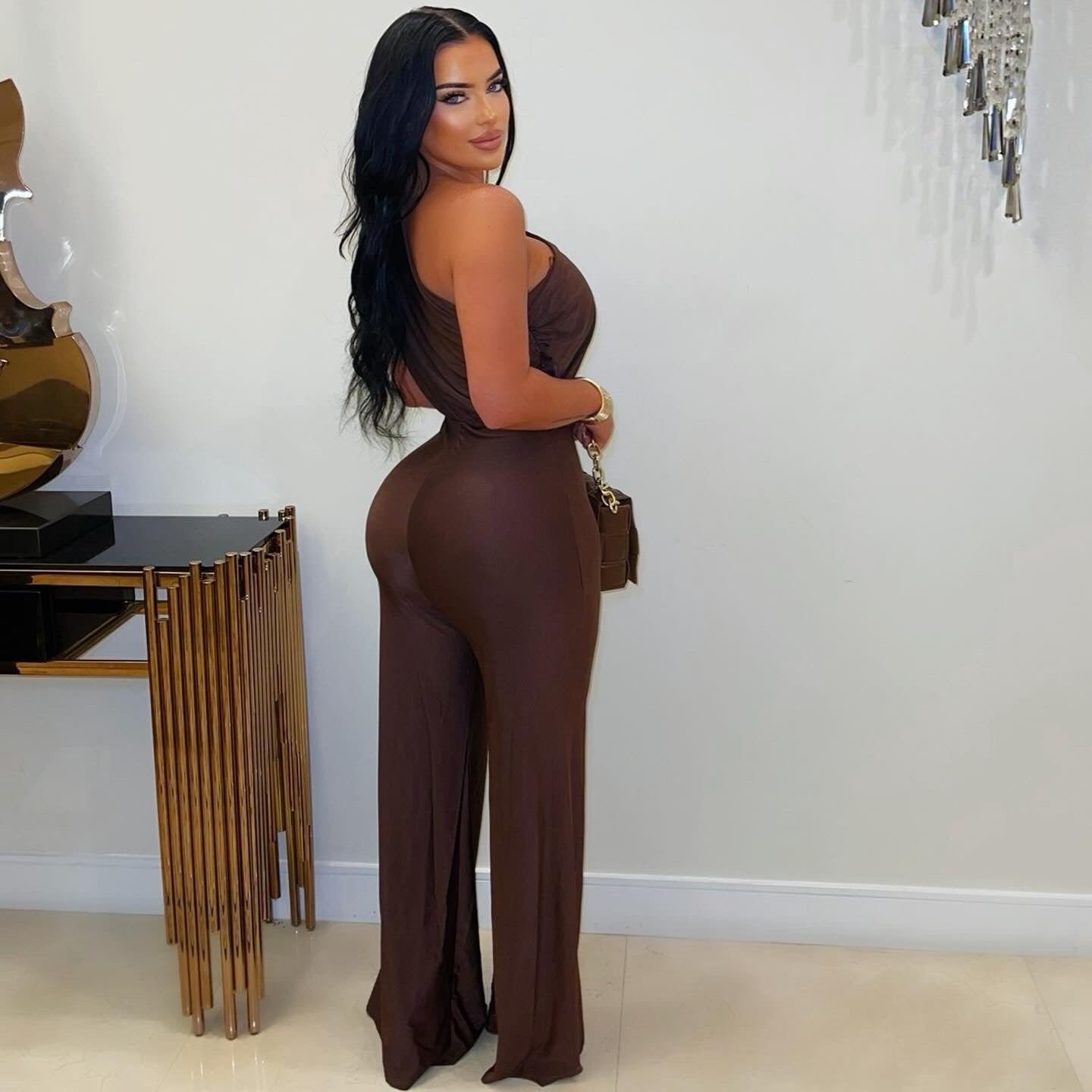 Yuso palazzo jumpsuit (Brown)