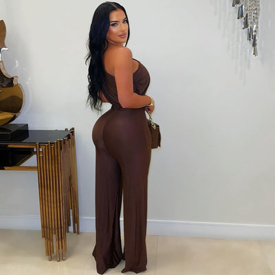 Yuso palazzo jumpsuit (Brown)
