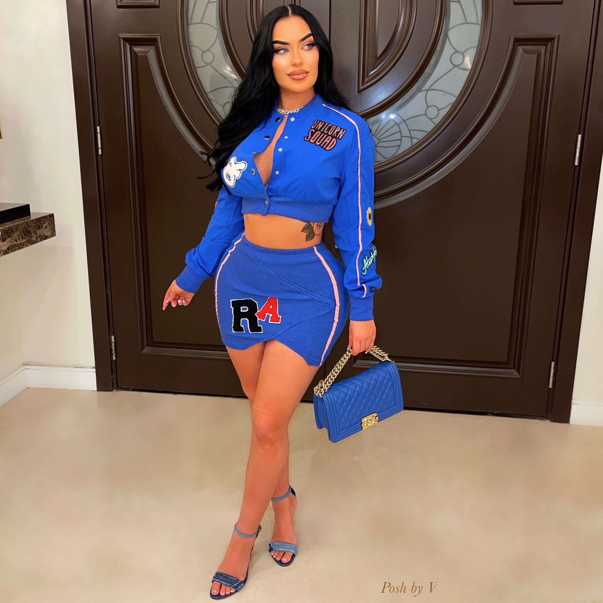 Yves skirt set (Blue)