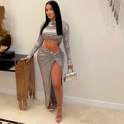 Leire glam skirt set (Silver)