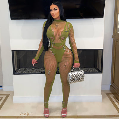 Rozay charm jumpsuit (Green)