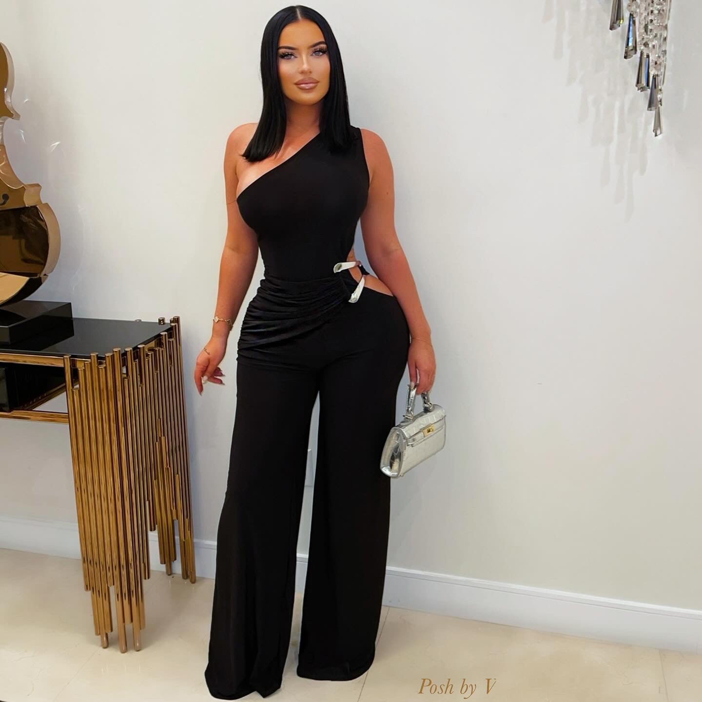 Paez palazzo jumpsuit (Black/silver)