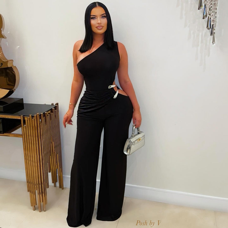 Paez palazzo jumpsuit (Black/silver)