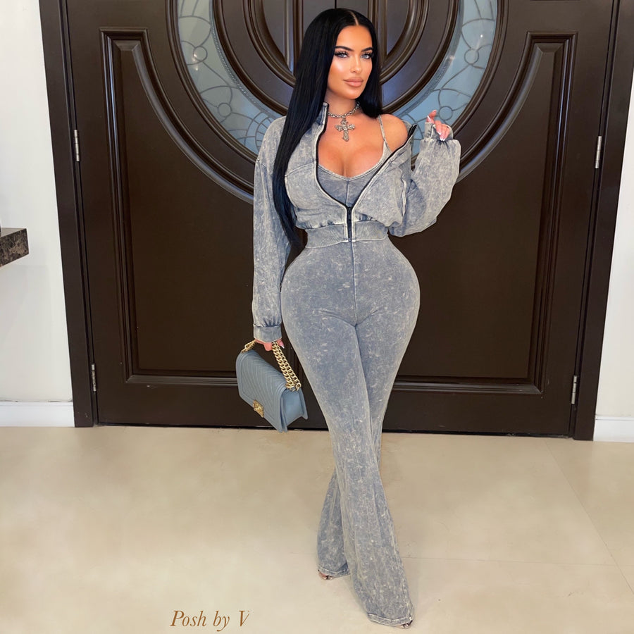 Berlin jumpsuit set (Grey)