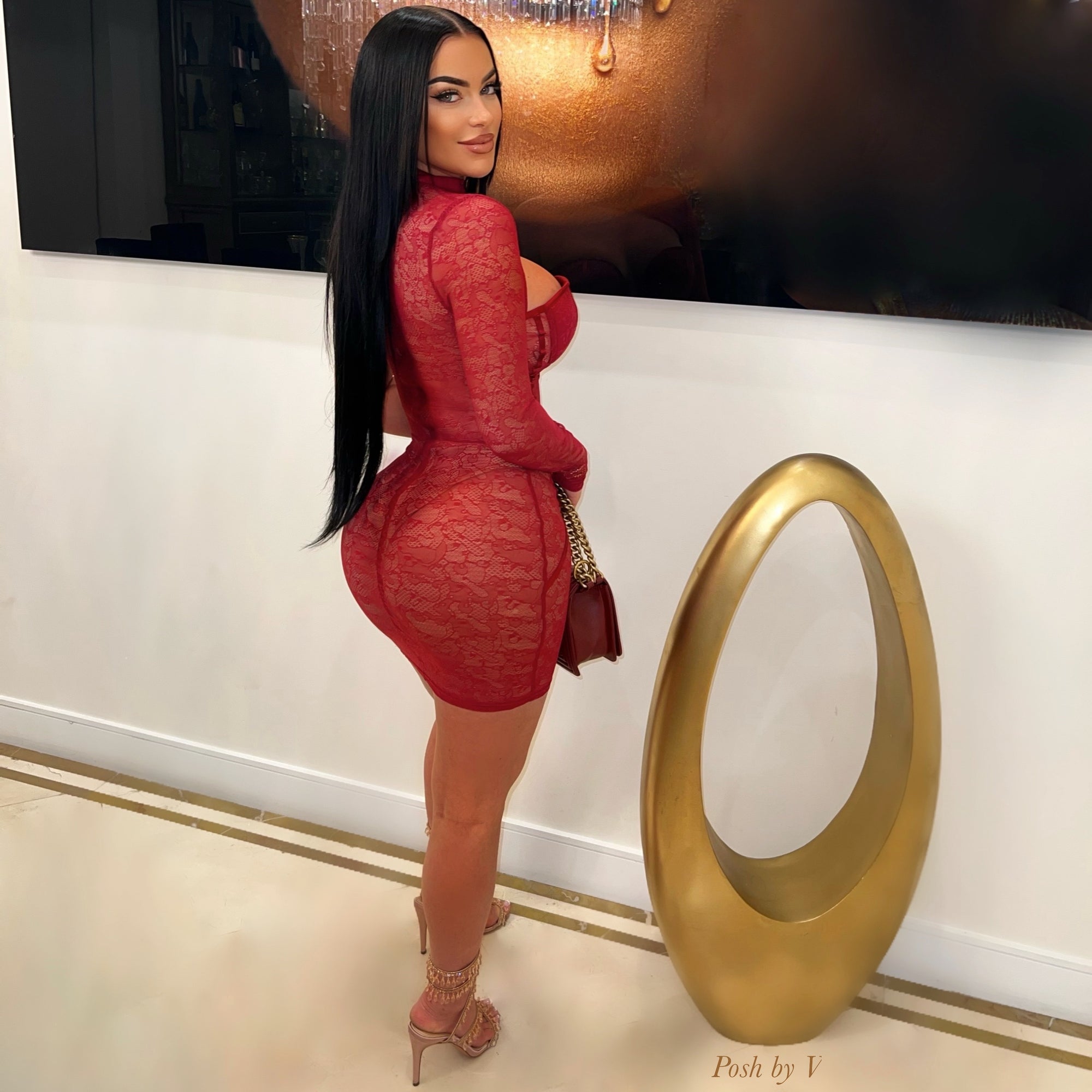 Vique lace dress (Wine)