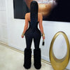 Bella furry laced jumpsuit (Black)