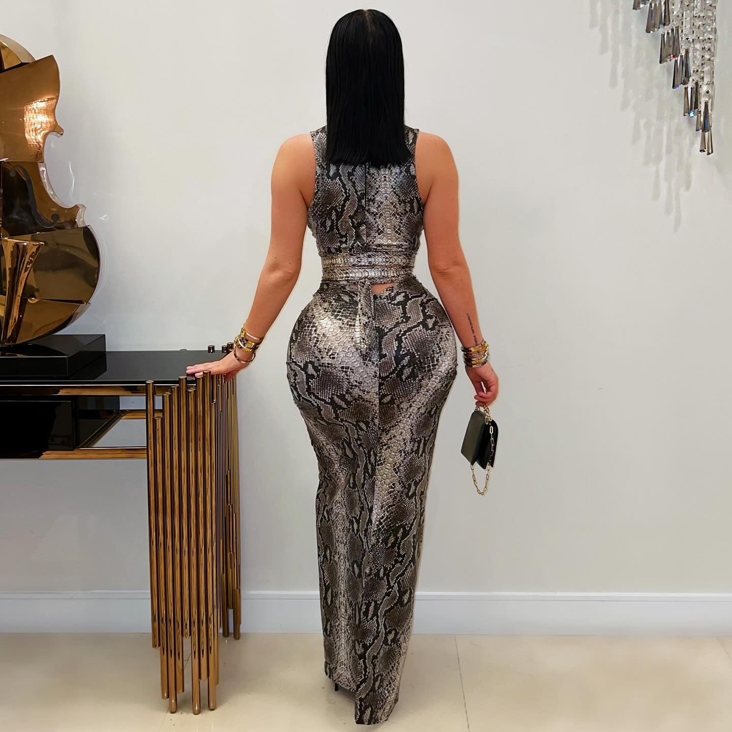 Naomi wrap skirt set (Snake)