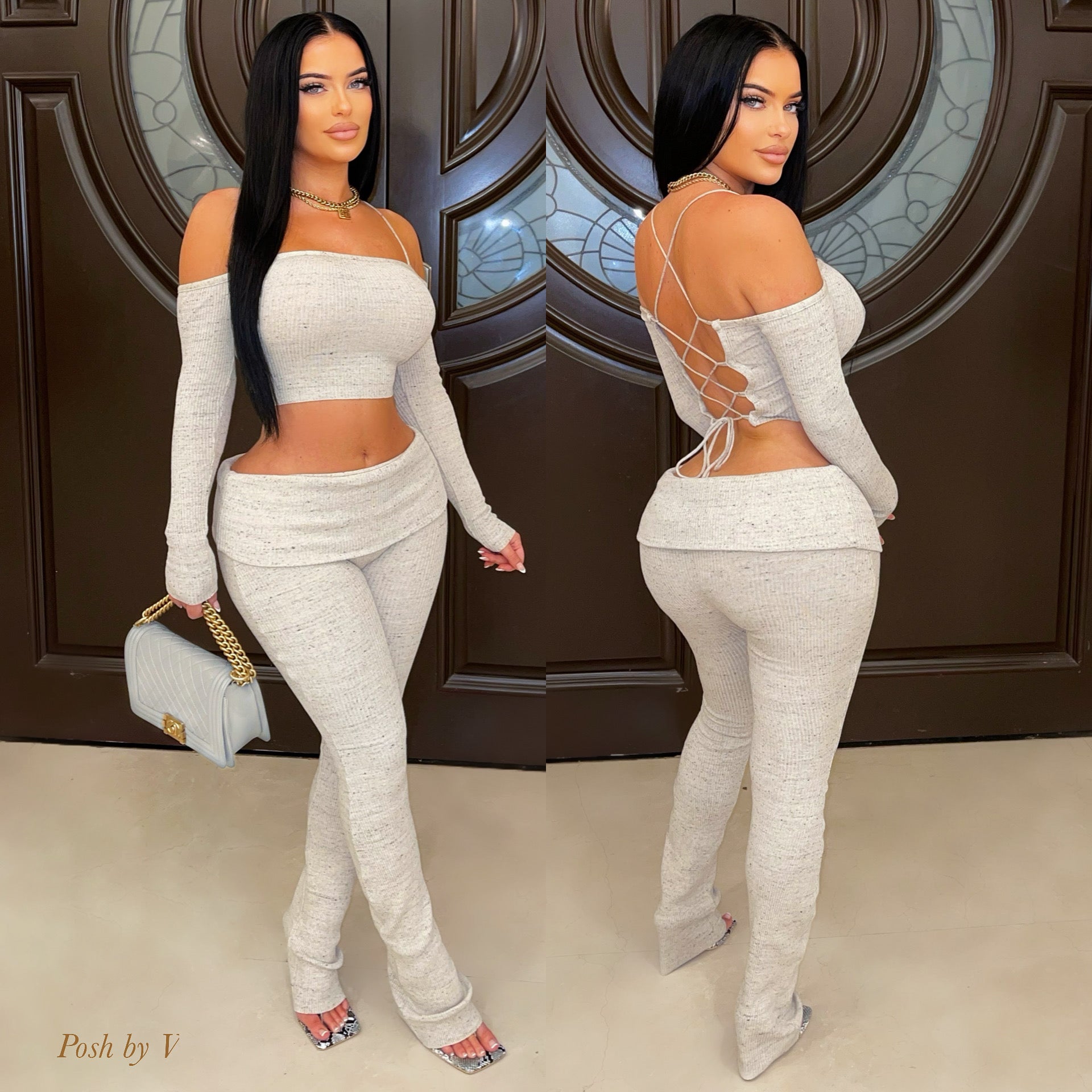 Relis rib pants set (Oatmeal)