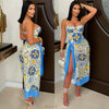 Raje monokini /wrap set (White/blue multi)