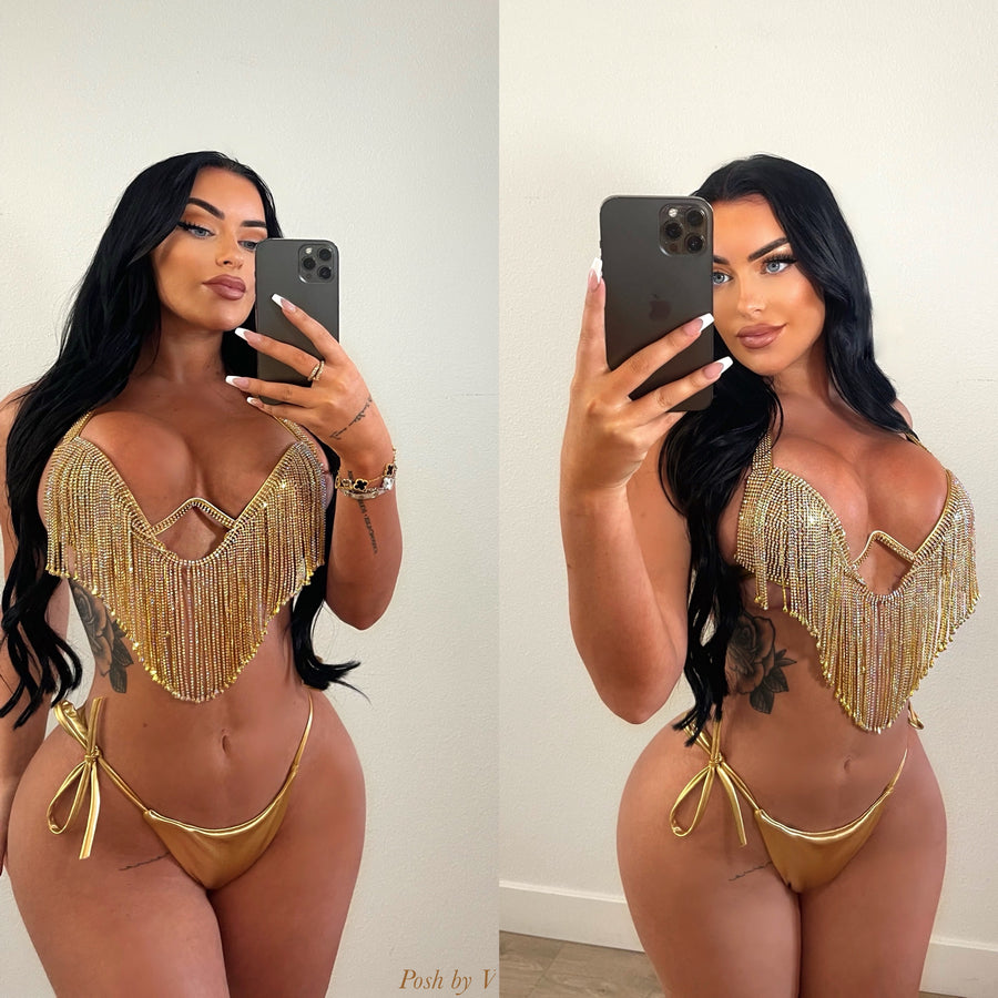 V monokini (Black/gold)
