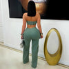 Melija belted cargo pants set (Sage)