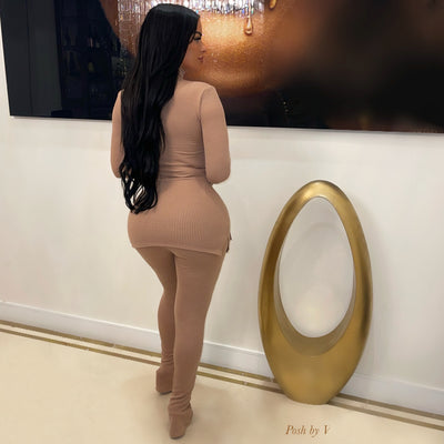Monte rib leggings set (Nude)