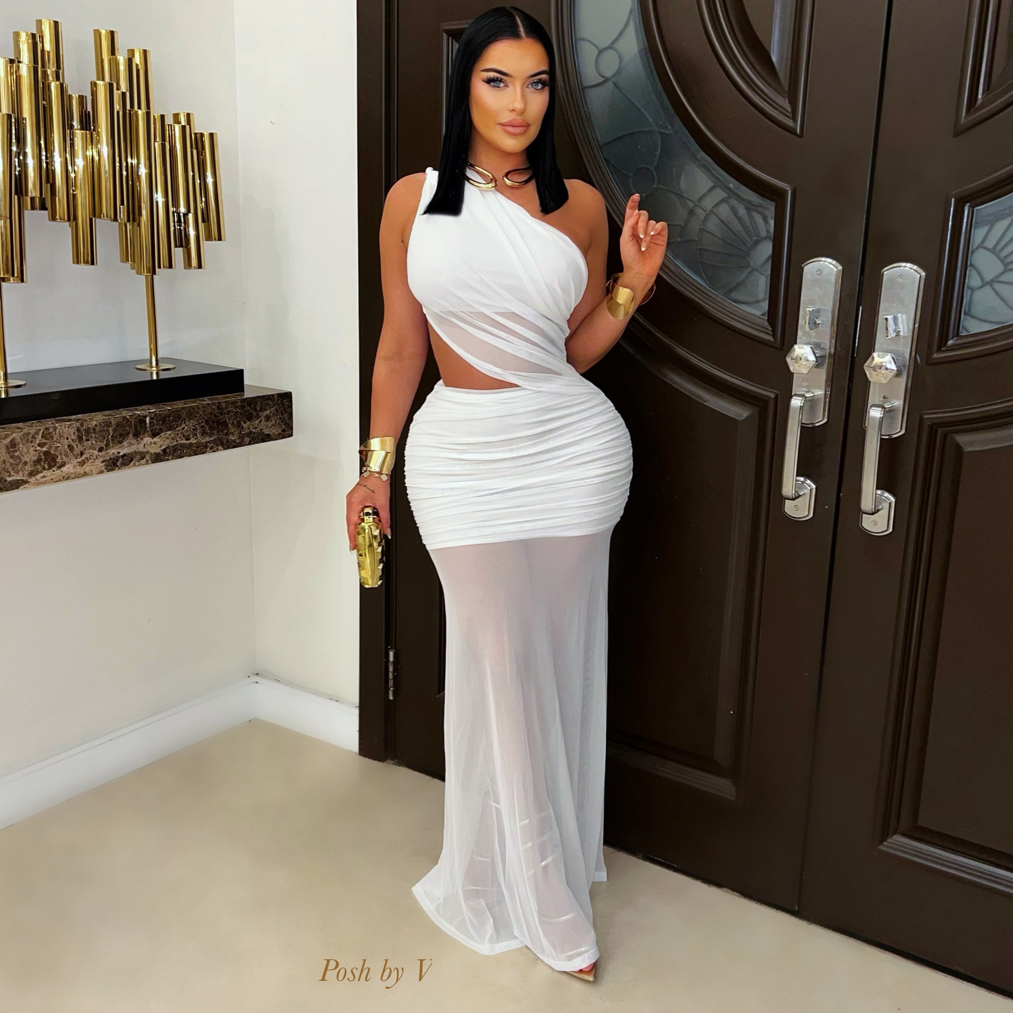 Villa rope maxi dress (White)