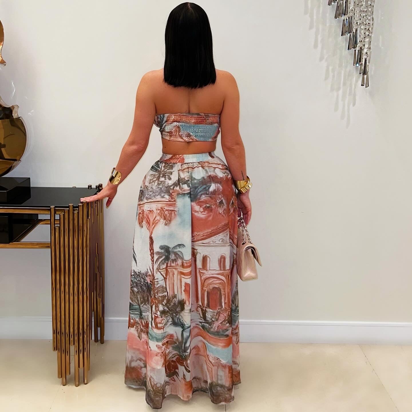 Havana skirt set (Brown multi)