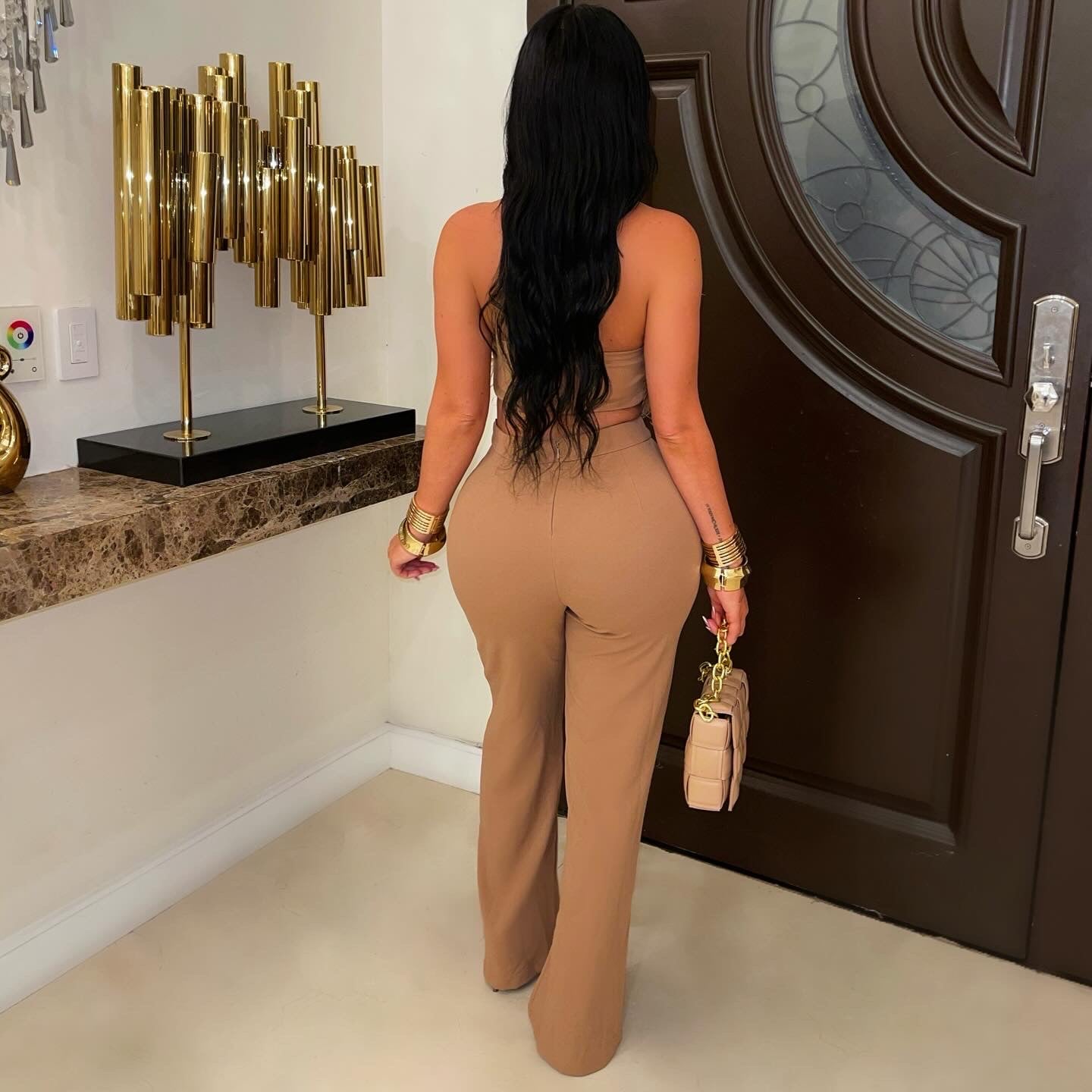 Alaza fur pants set (Mocha)