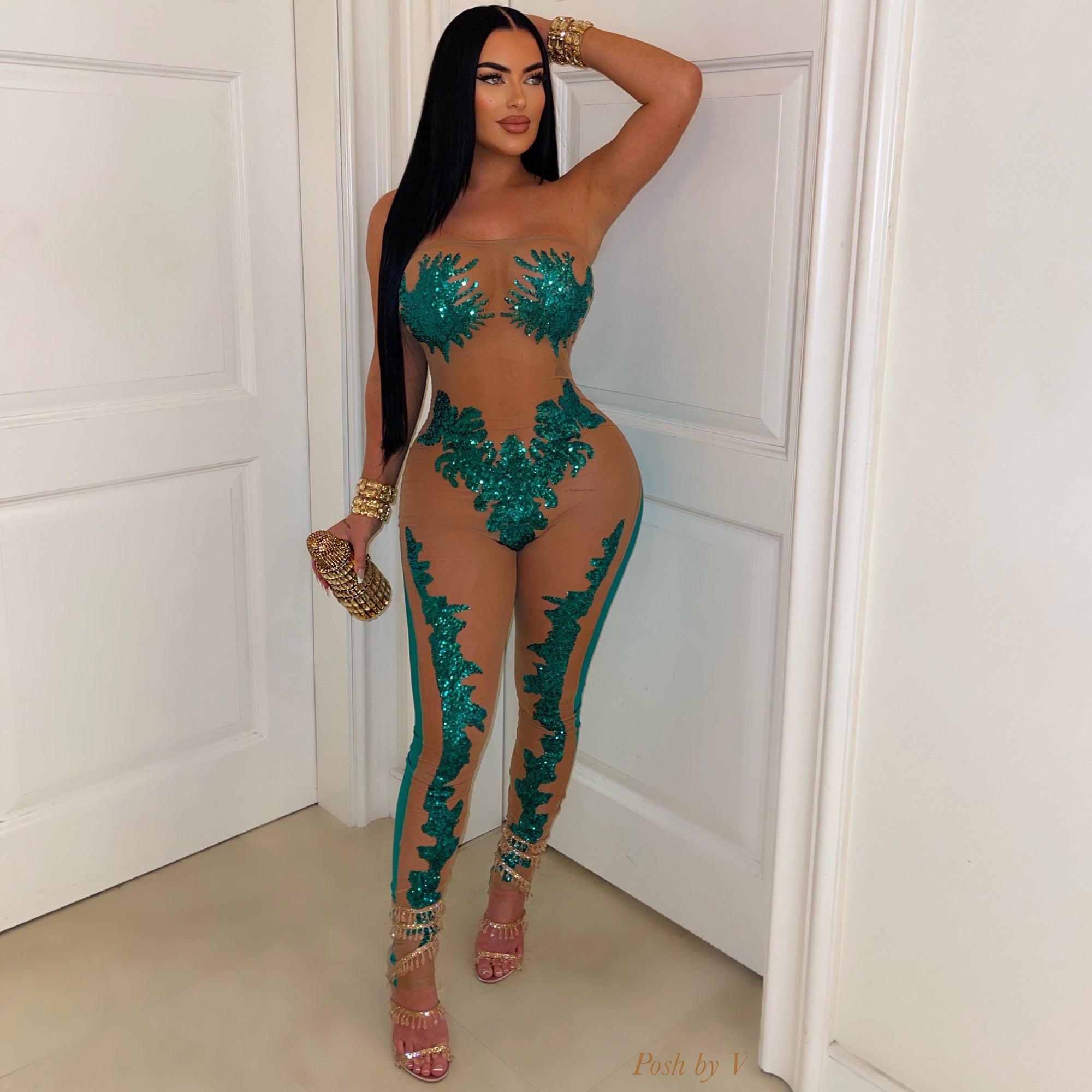 Aura glam jumpsuit (Green)