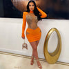 Careli glam dress (Orange/nude)
