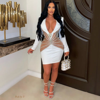 Lauren crystal dress (Black/nude)