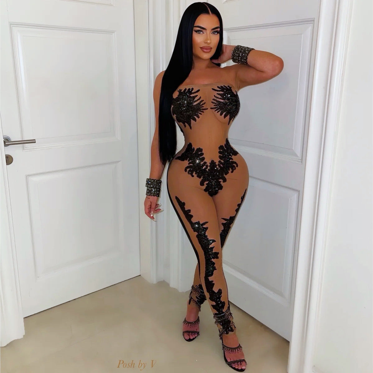 Aura glam jumpsuit (Black)