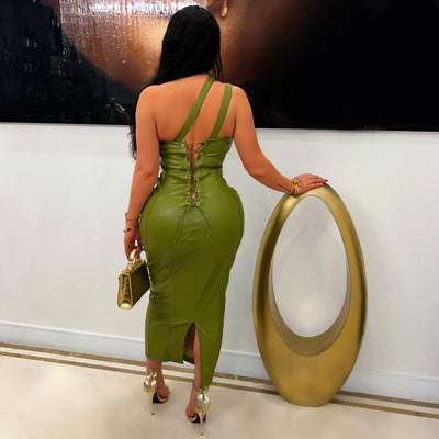 Jade midi dress (Green/gold)