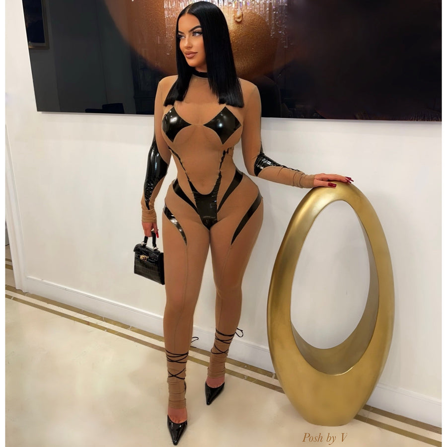Taije jumpsuit (Nude/black)