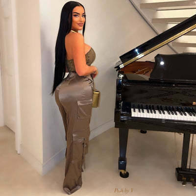 Capri caged jumpsuit (Olive)