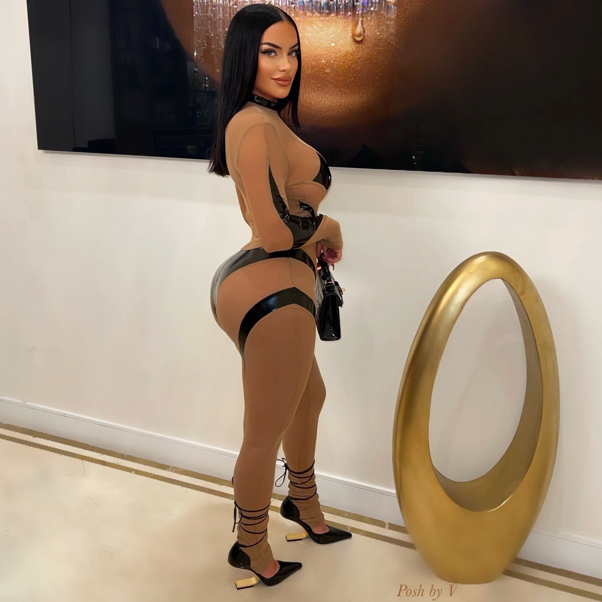 Taije jumpsuit (Nude/black)