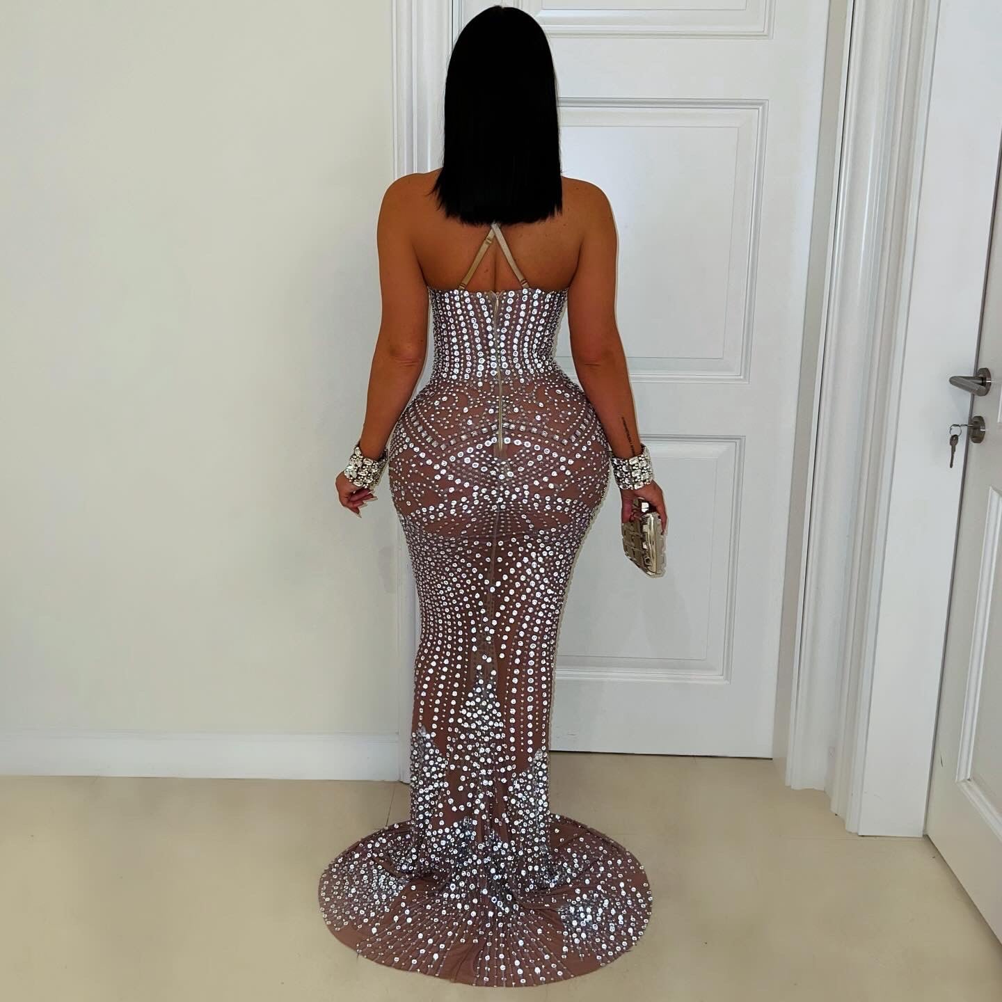 Imperial crystal gown (Brown/silver)