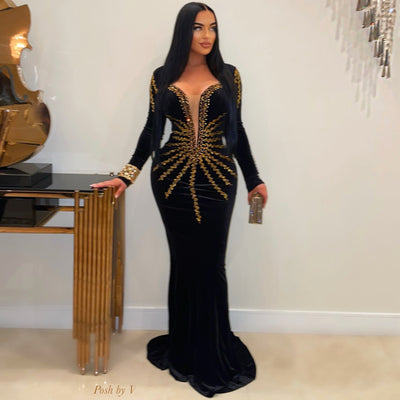 Dime glam gown (Black/gold)