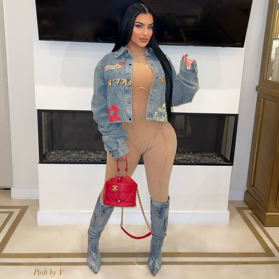 Nique denim jacket (Blue multi)