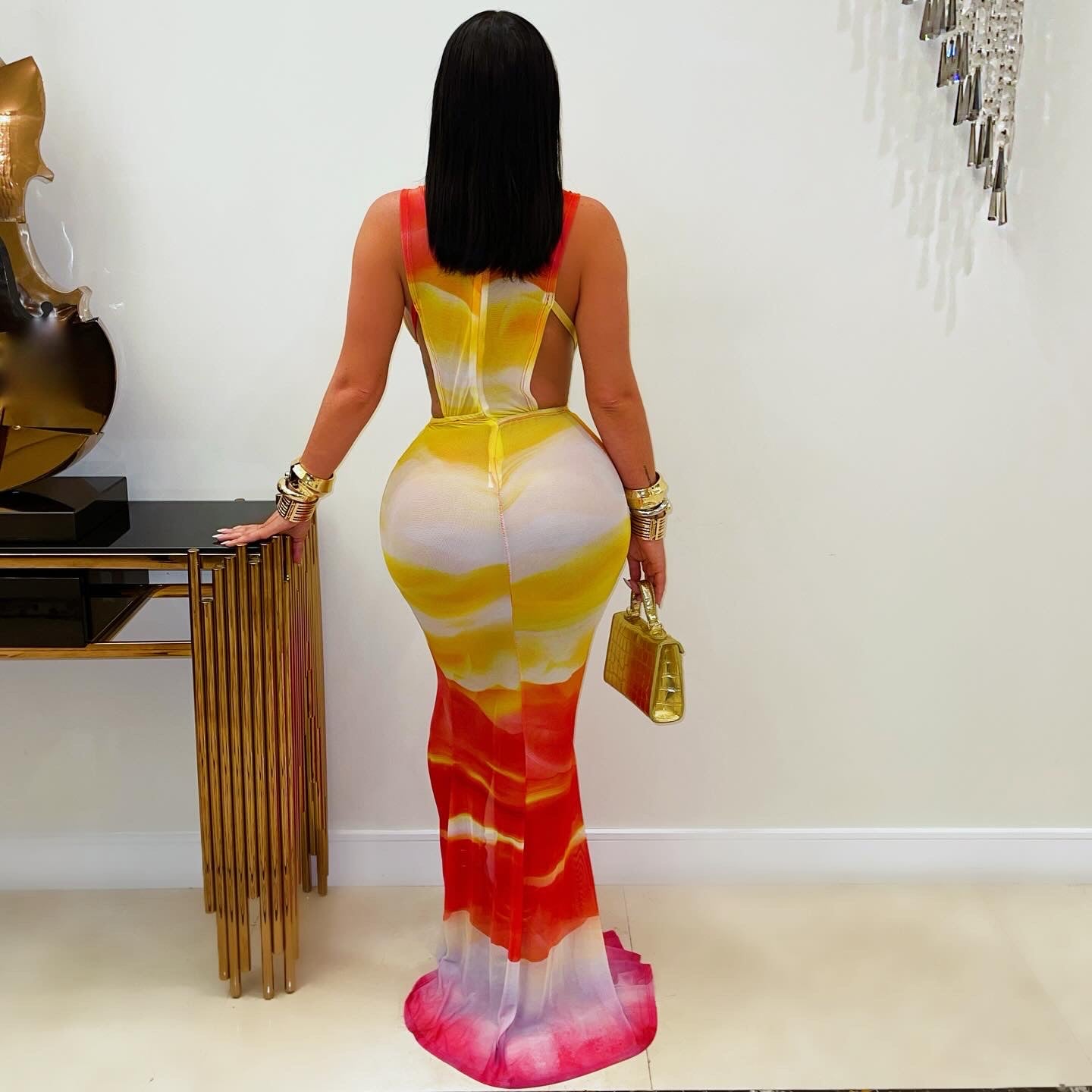 Alyssa maxi dress (Yellow multi)