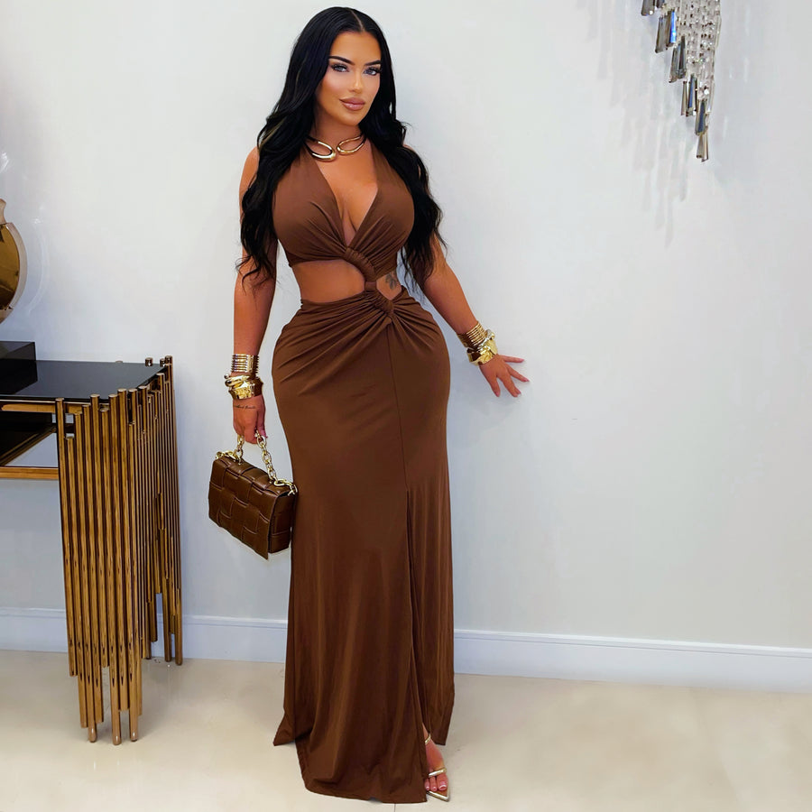 Magnolia maxi dress (Brown)