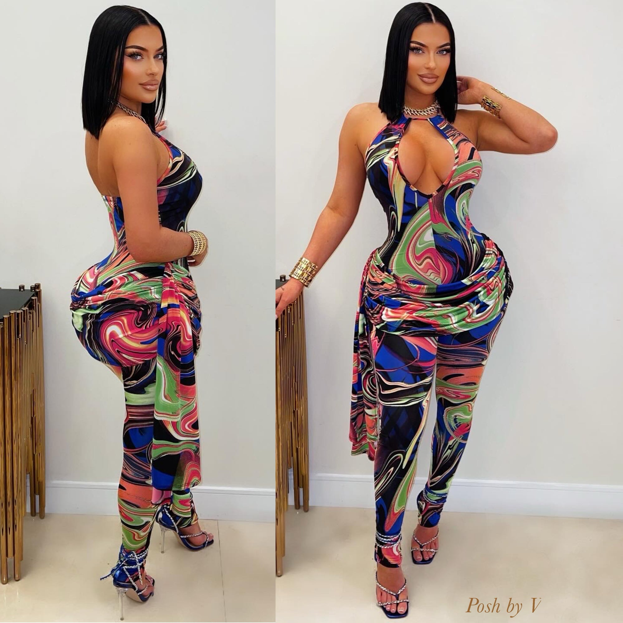 Eliana jumpsuit (Navy multi)