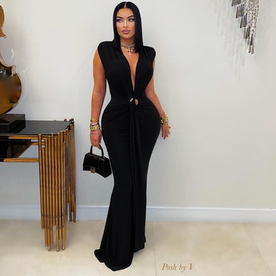 Cefian dress (Black/gold)
